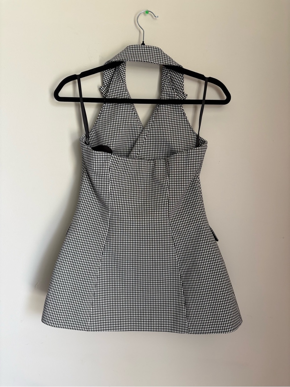 White House Black Market Black Gingham Sleeveless Blazer Double-Breasted - Picture 3 of 10
